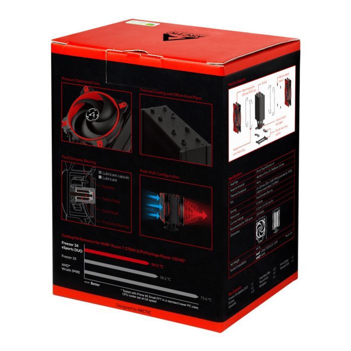Кулер для процессора Arctic Freezer 34 eSports DUO Red (ACFRE00060A) изображение 3