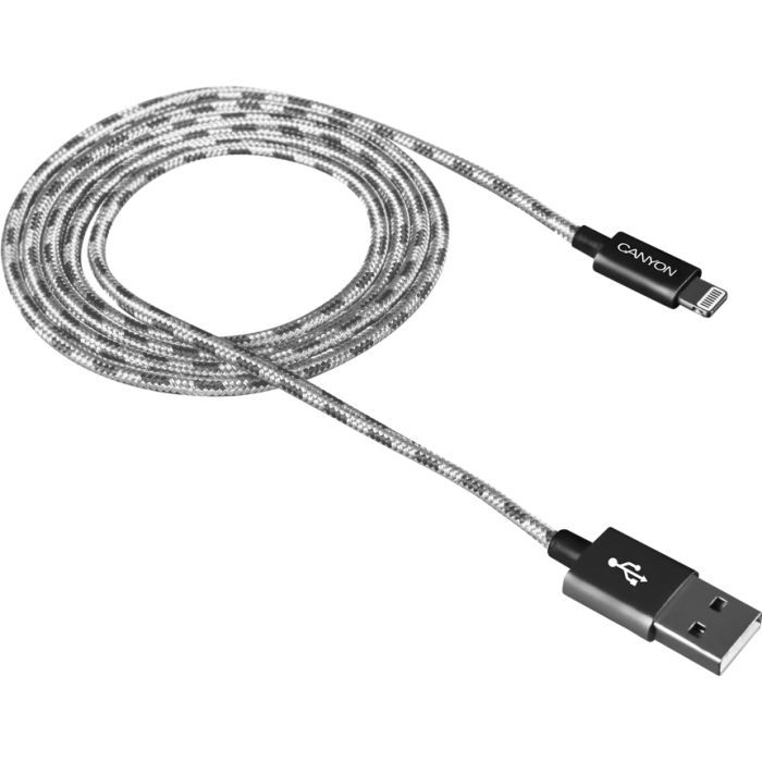 Дата кабель USB 2.0 AM to Lightning 1.0m Black Canyon (CNE-CFI3B)
