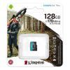 Карта памяти Kingston 128GB microSD class 10 UHS-I U3 A2 Canvas Go Plus (SDCG3/128GBSP) изображение 3