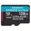 Карта памяти Kingston 128GB microSD class 10 UHS-I U3 A2 Canvas Go Plus (SDCG3/128GBSP)