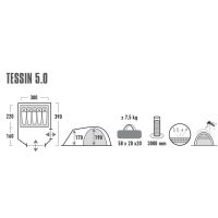 Палатка High Peak Tessin 5 Nimbus Grey (928252) изображение 7