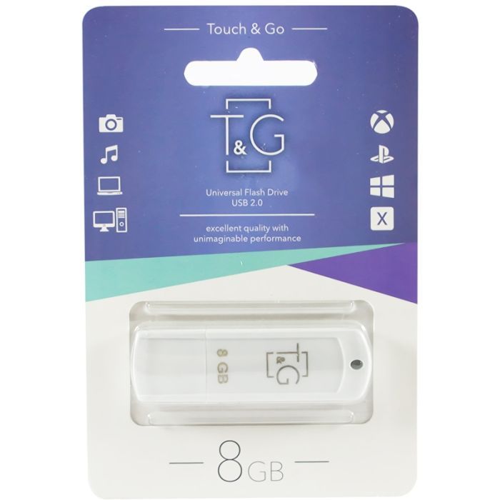 USB флеш накопичувач T&G 8GB 011 Classic Series White USB 2.0 (TG011-8GBWH)