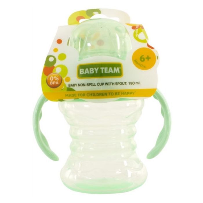 Поїльник-непроливайка Baby Team зі спаутом і ручками 180 мл (5022_фіолетовий) зображення 3