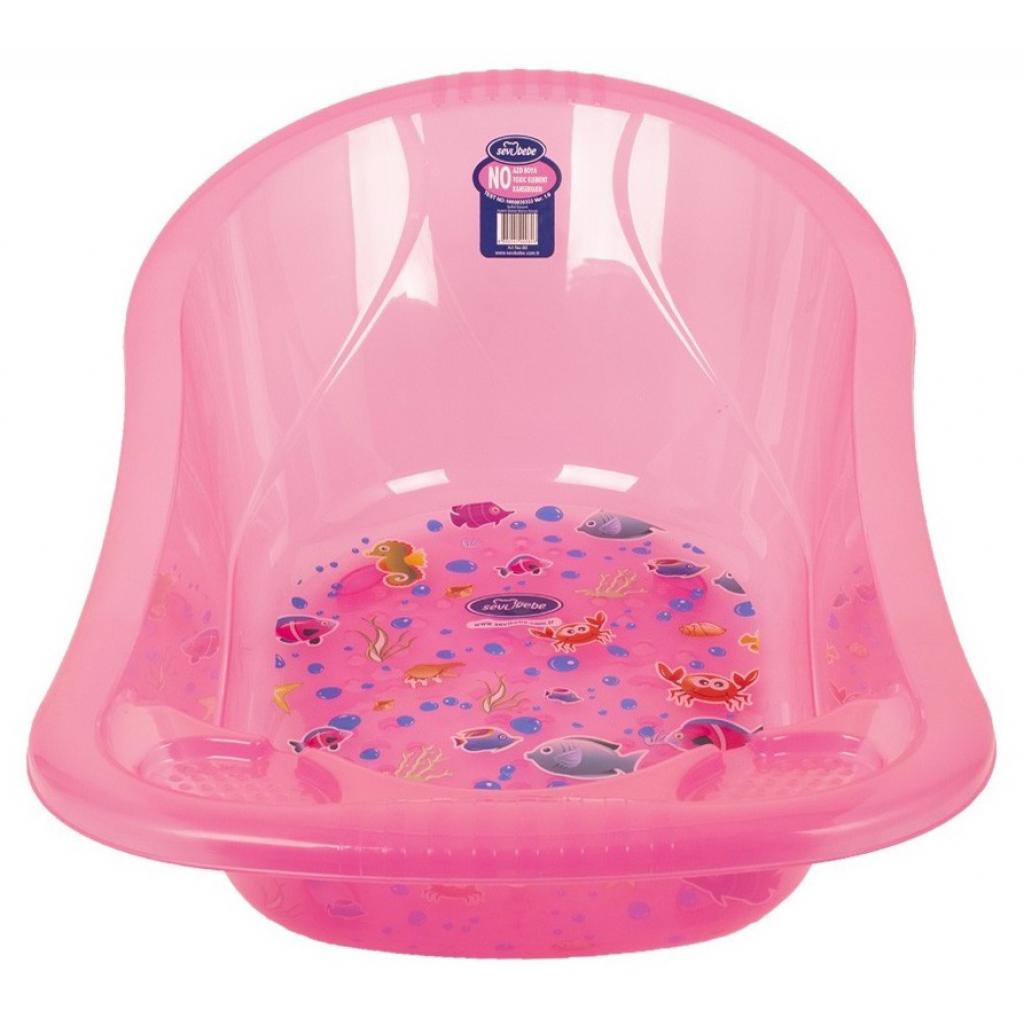Ванночка Sevi Bebe со сливом Розовая (8692241002800) изображение 2