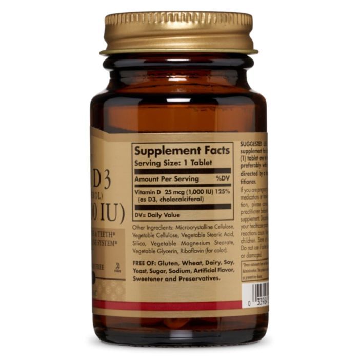 Вітамін Solgar Вітамін D3, Холекальциферол, Cholecalciferol, 25 мкг, 1000 М (SOL03310) зображення 2