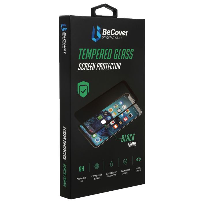 Стекло защитное BeCover OPPO A15s Black (706087)
