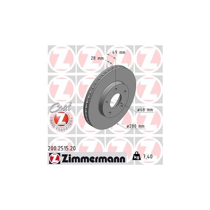Гальмівний диск ZIMMERMANN 200.2515.20