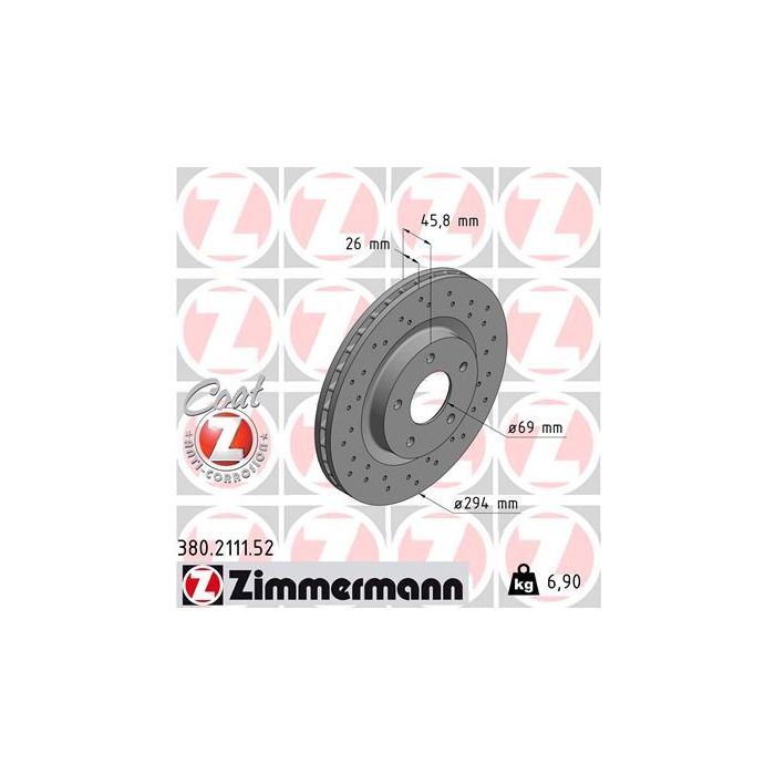 Тормозной диск ZIMMERMANN 380.2111.52