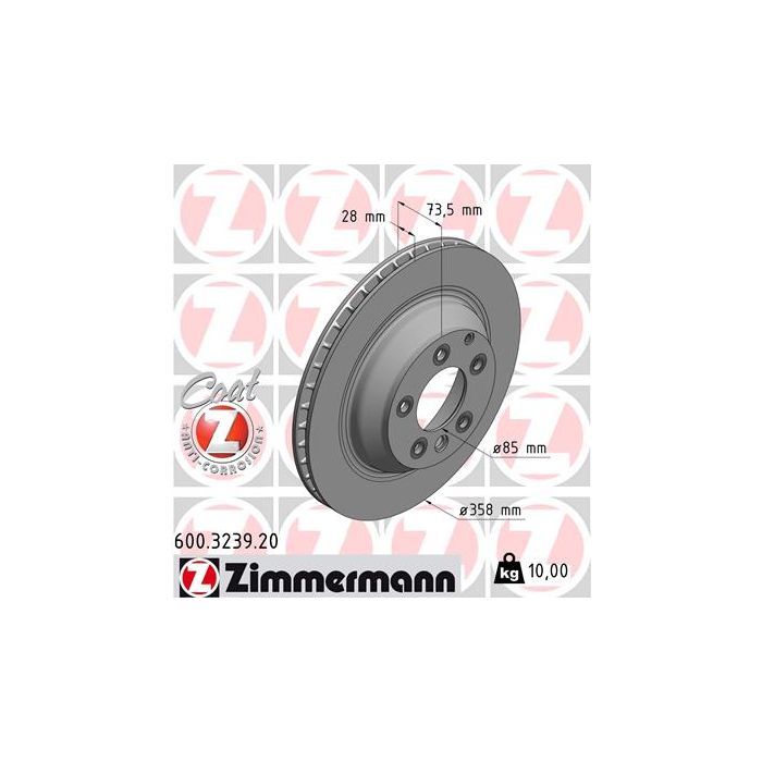 Тормозной диск ZIMMERMANN 600.3239.20