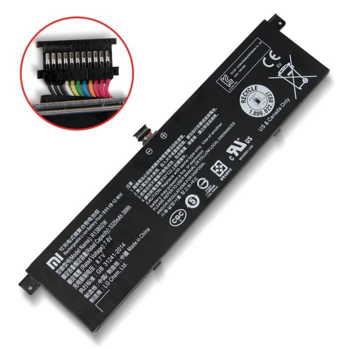 Аккумулятор для ноутбука Xiaomi R13B02W (Mi Book Air 13.3"), 5320mAh (39Wh), 4cell, 7.6V, Li (A47638) изображение 3