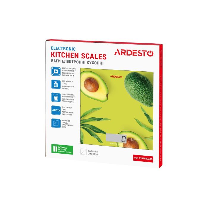 Весы кухонные Ardesto SCK-893AVOCADO изображение 6