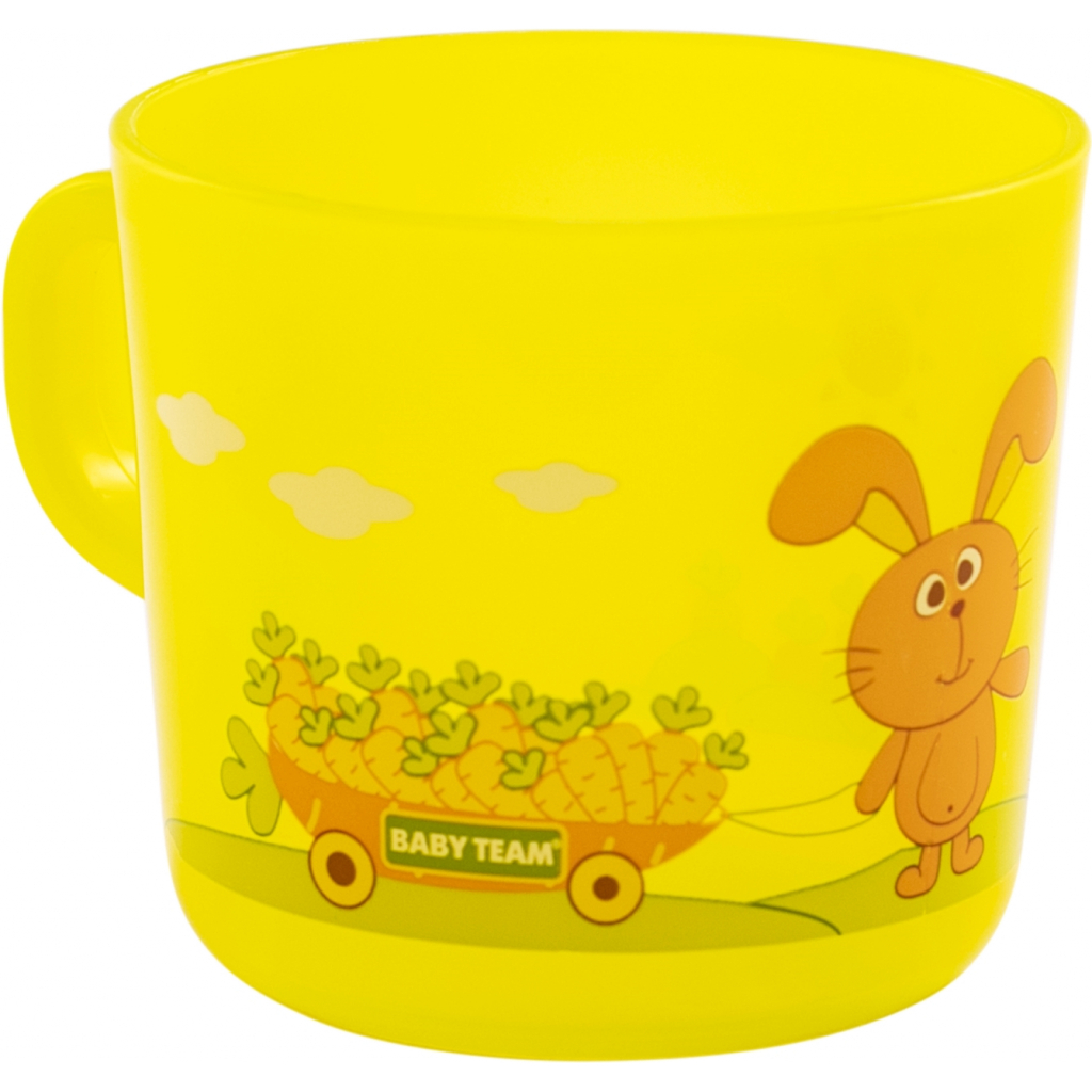 Набір дитячого посуду Baby Team чашка прозора 200 мл (6007_желтий) зображення 2