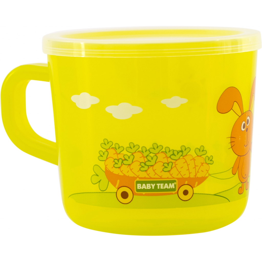 Набор детской посуды Baby Team чашка прозрачная 200 мл (6007_желтый) изображение 5