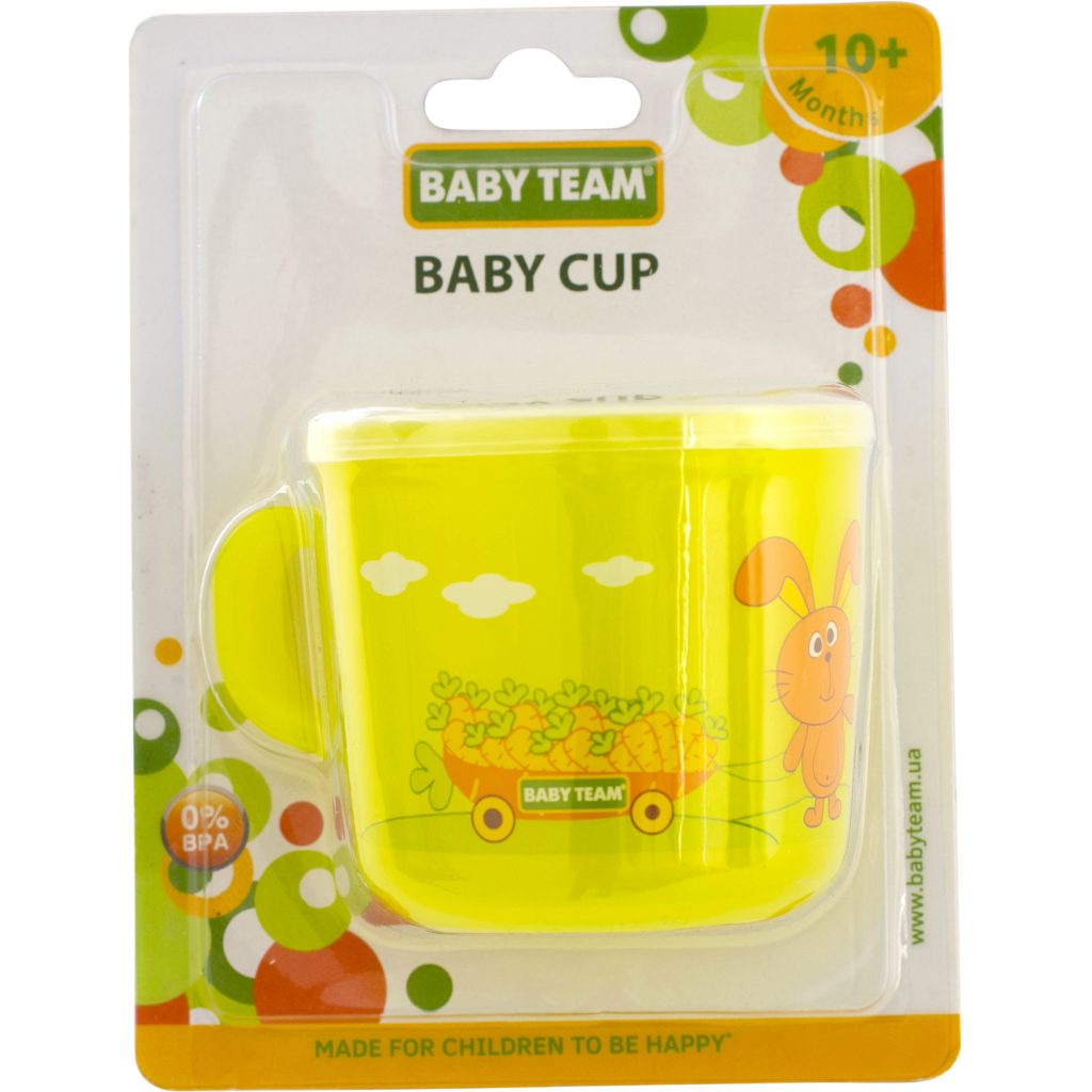Набор детской посуды Baby Team чашка прозрачная 200 мл (6007_желтый) изображение 6