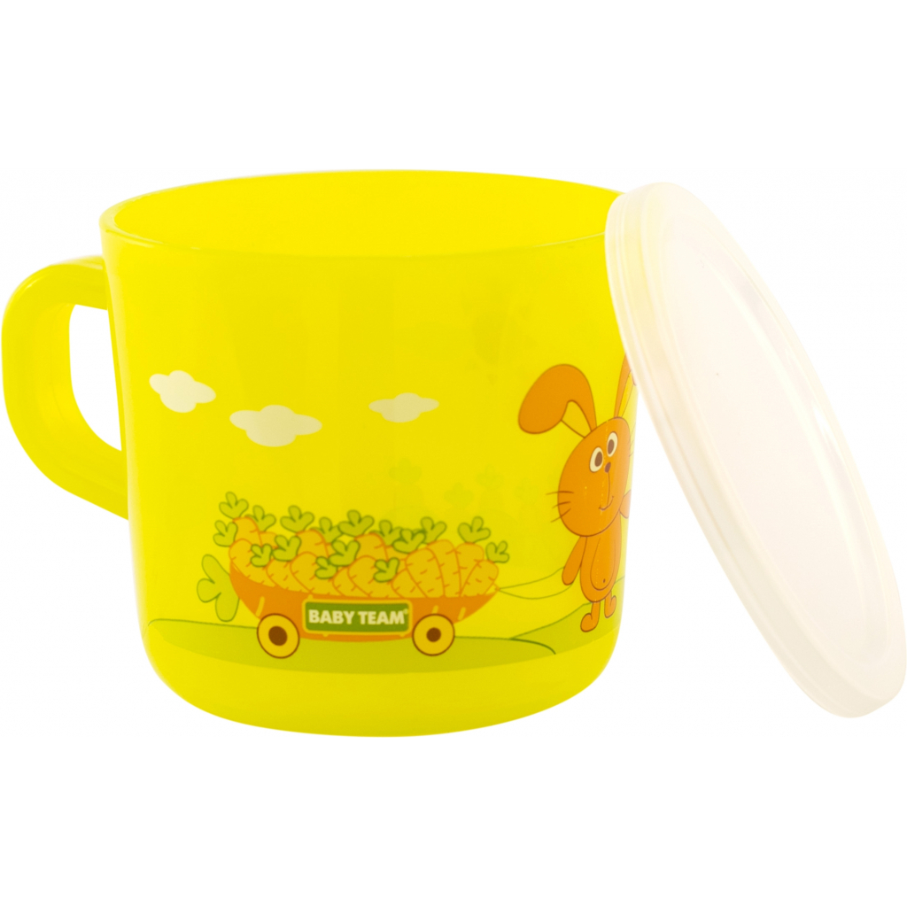 Набор детской посуды Baby Team чашка прозрачная 200 мл (6007_желтый)