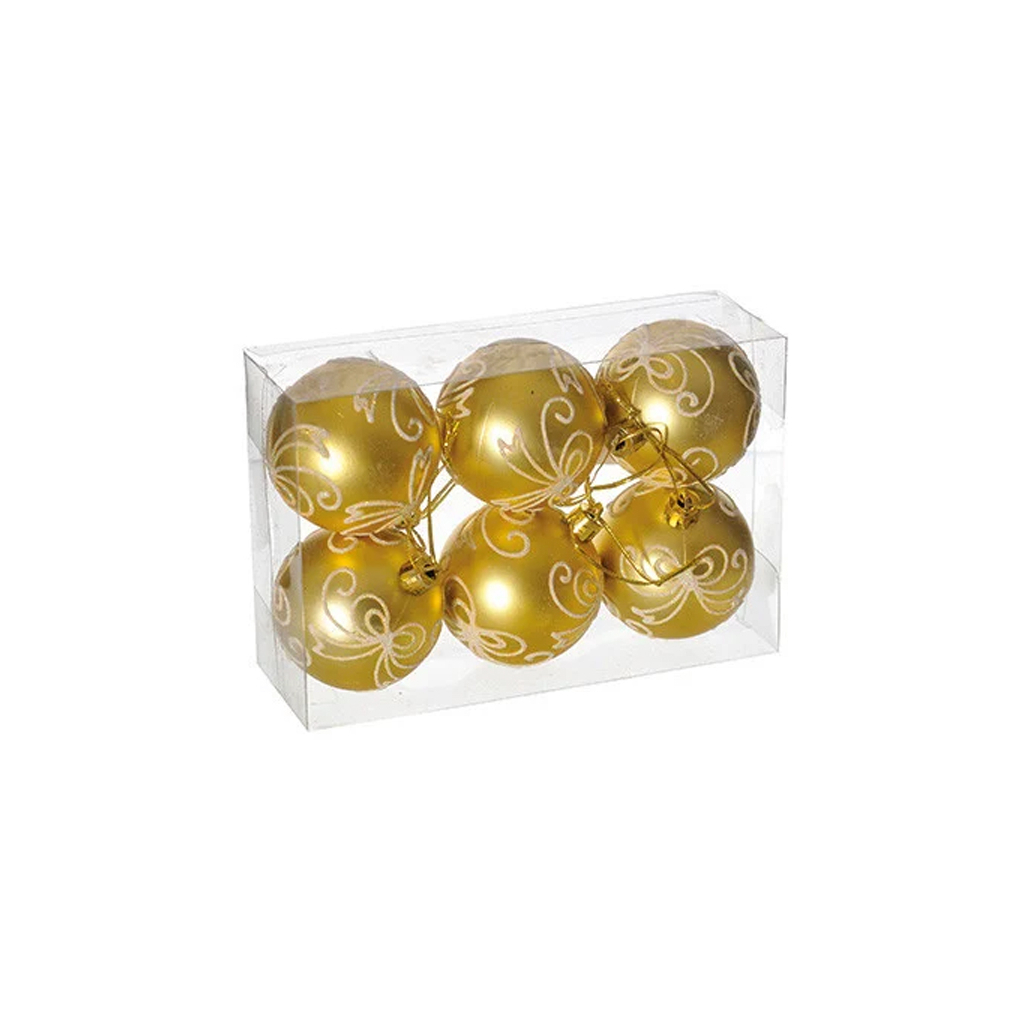 Елочная игрушка Jumi 6 шт (6 см) золотые (5900410664128)
