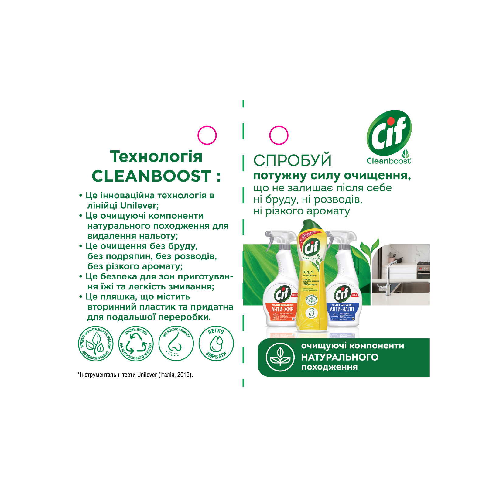 Крем для чистки кухни Cif Актив Лимон 250 мл (8717163044735) изображение 4