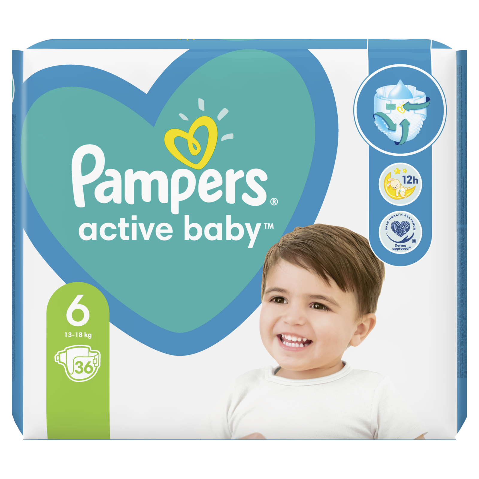 Підгузки Pampers Active Baby Giant Розмір 6 (13-18 кг) 36 шт (8001090950338) зображення 2