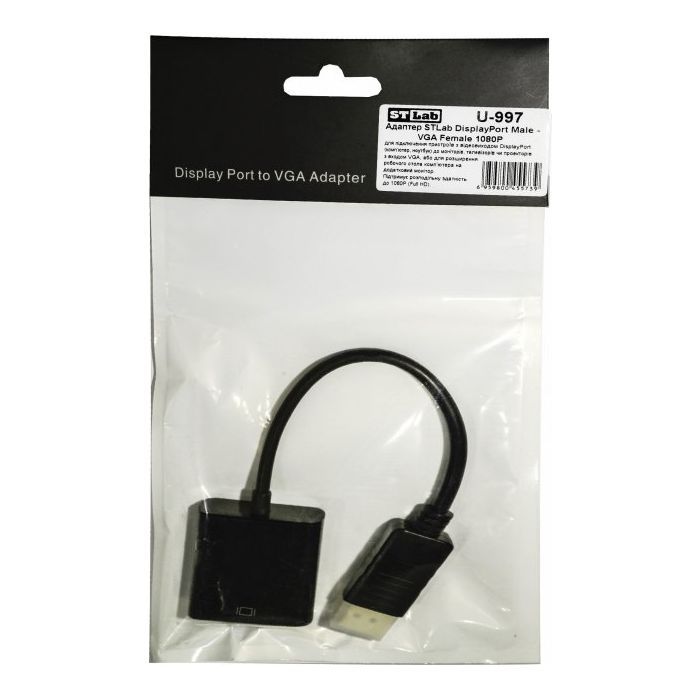 Перехідник ST-Lab DisplayPort Male - VGA Female, 1080P (U-997) зображення 6