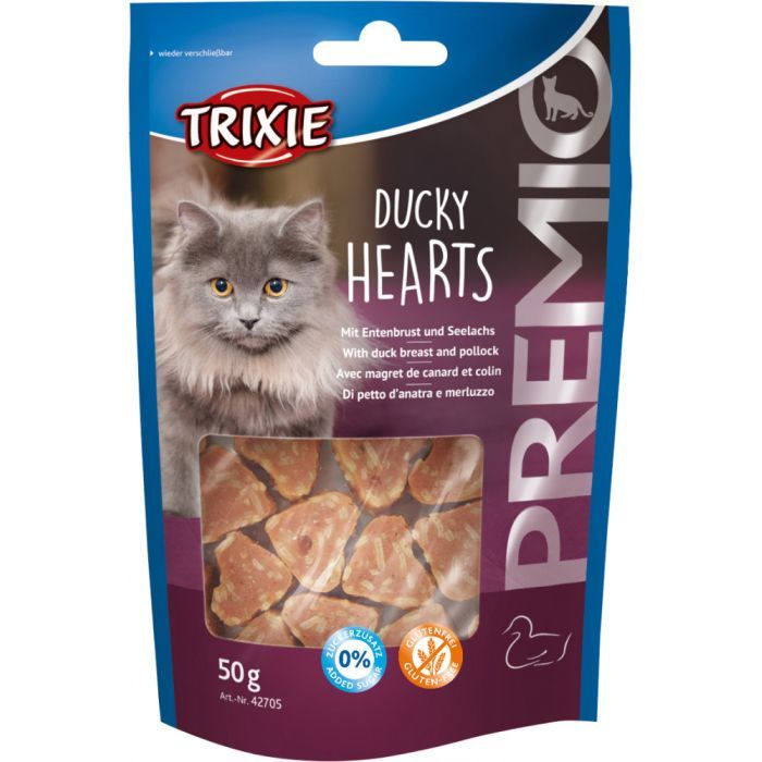 Лакомство для котов Trixie Premio Hearts утка/минтай 50 г (4011905427058)
