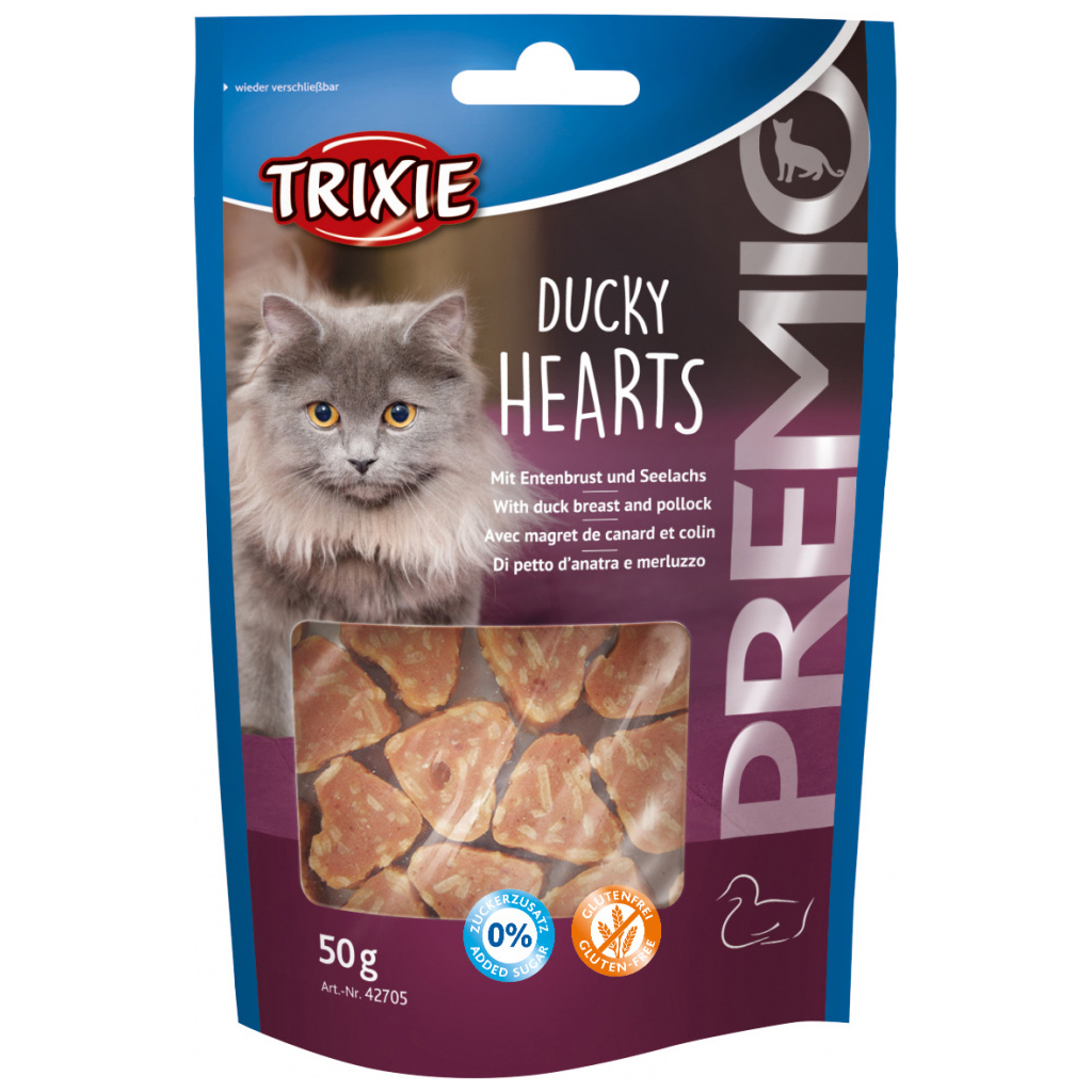 Лакомство для котов Trixie Premio Hearts утка/минтай 50 г (4011905427058)