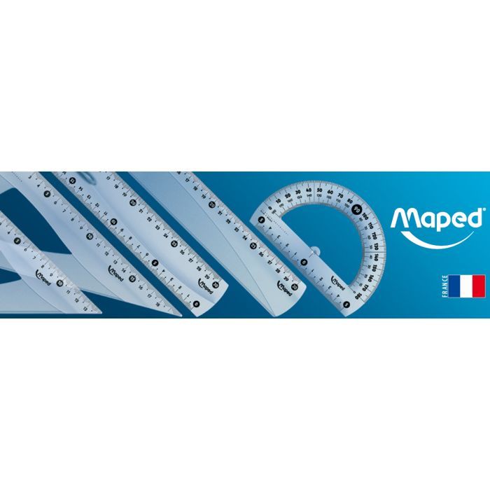 Лінійка Maped набір ESSENTIALS Medium, 20см, 4 предмета, прозорий (MP.242820) зображення 2