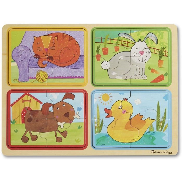 Пазл Melissa&Doug дерев'яні у футлярі "Грайливі друзі" (MD31364) зображення 2