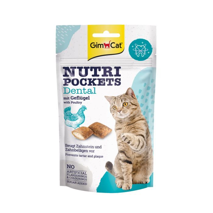 Лакомство для котов GimCat Nutri Pockets Dental для роста зубов 60 г (4002064419336)