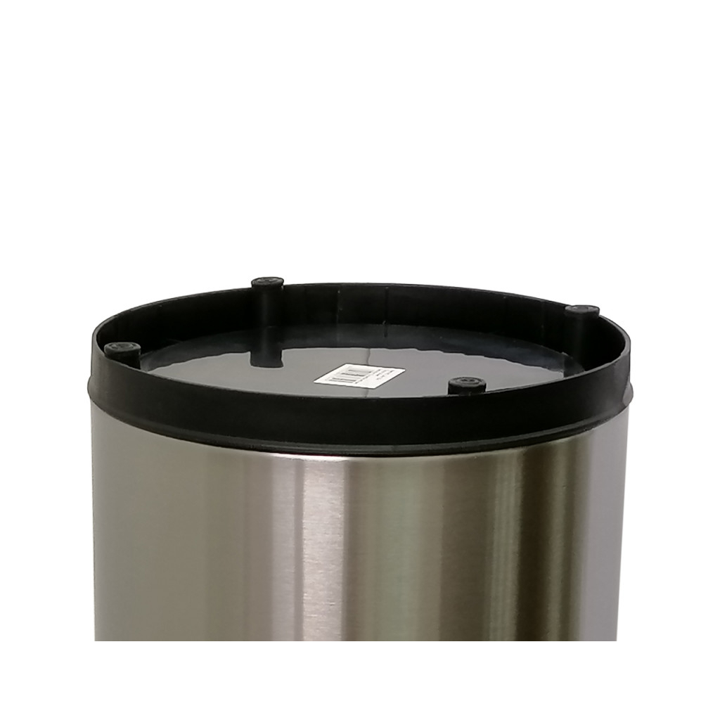 Контейнер для сміття JAH круглий без кришки з внутрішнім відром срібний металік 8 л (6337) зображення 5