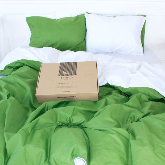 Постільна білизна MirSon Ranforce Elite Green Diego (11-2107 + 18-0130) 160х220 (2200004697710)