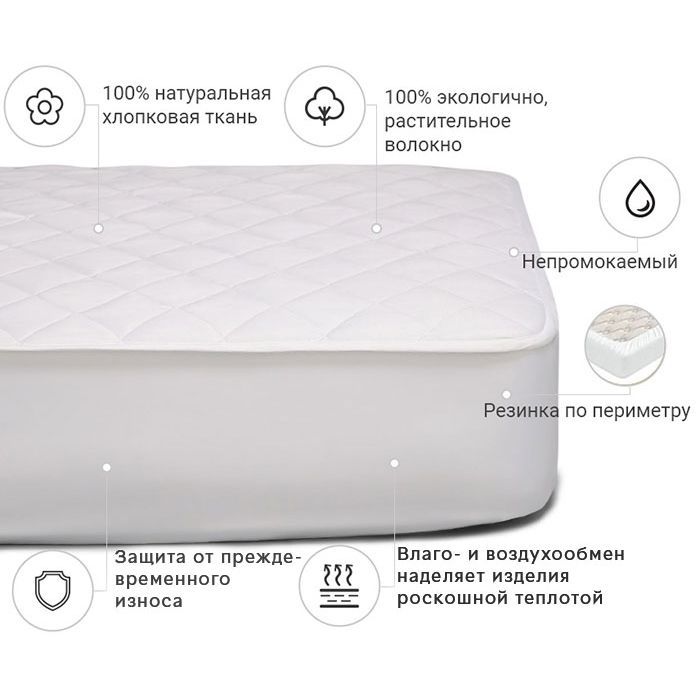 Наматрацник MirSon № 966 Natural Line Стандарт Cotton 150x200 см (2200000838223) зображення 3