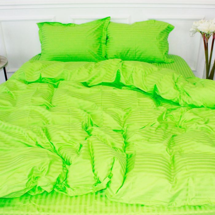 Постільна білизна MirSon SatinStripe 30-0016LightGreen 200х220 Євро (2200005253670)