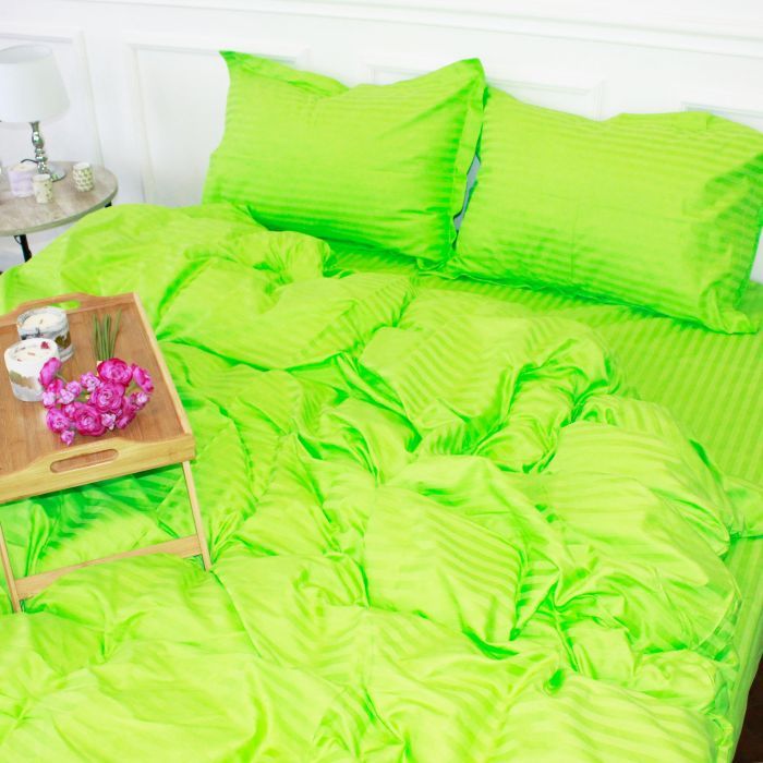 Постільна білизна MirSon SatinStripe 30-0016LightGreen 200х220 Євро (2200005253670) зображення 4