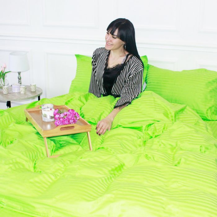 Постільна білизна MirSon SatinStripe 30-0016LightGreen 200х220 Євро (2200005253670) зображення 7