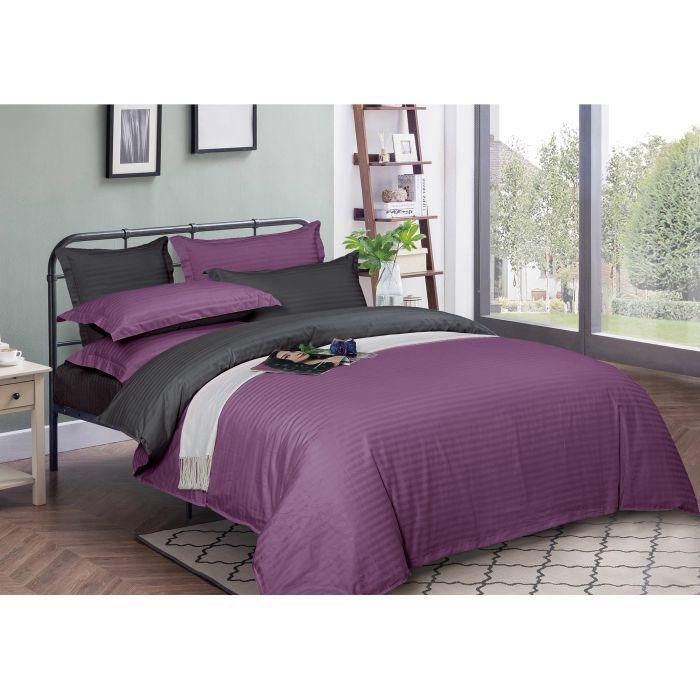 Підковдра MirSon Satin Stripe 30-0009 + 30-0012 Violetta 143х210 см (2200005258217)