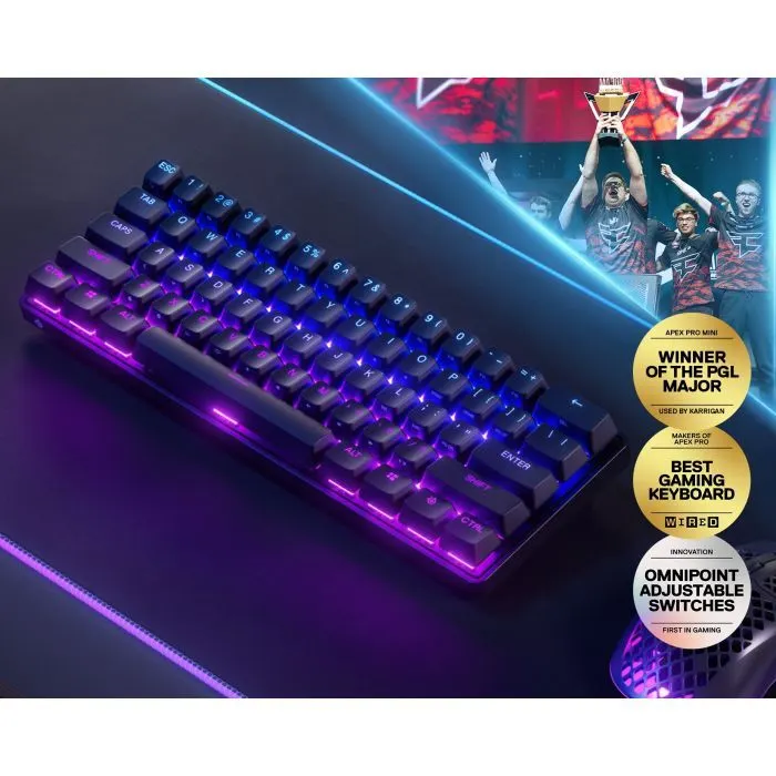 Клавіатура SteelSeries Apex Pro Mini Wireless UA Black (64842) зображення 5