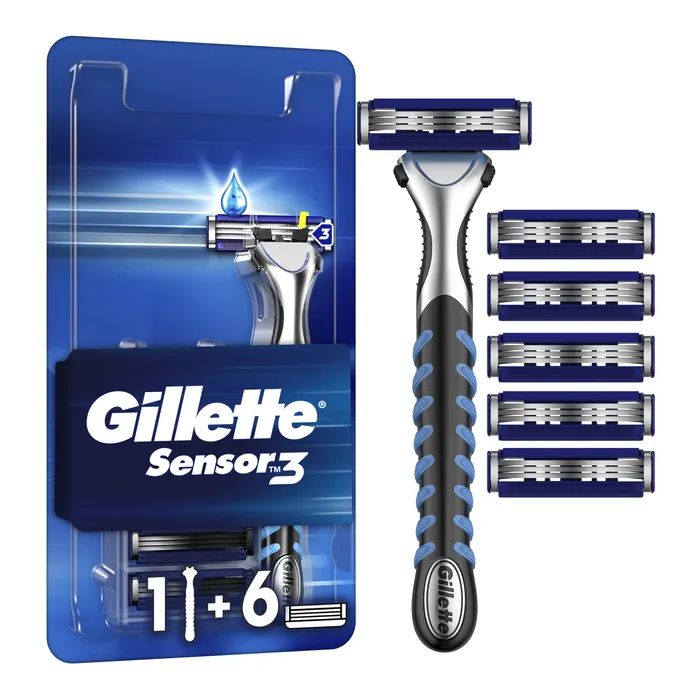Бритва Gillette Sensor 3 с 6 сменными картриджами (7702018550807)