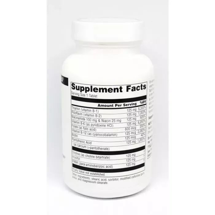 Вітамін Source Naturals Комплекс Вітамінів Групи B 125мг, 60 таблеток (SN0425) зображення 2