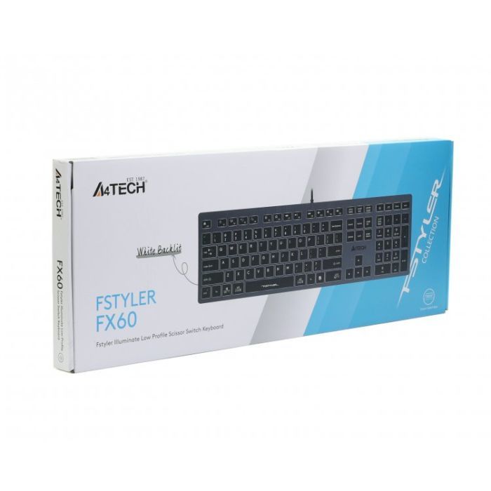 Клавиатура A4Tech FX60 USB Grey White backlit изображение 7