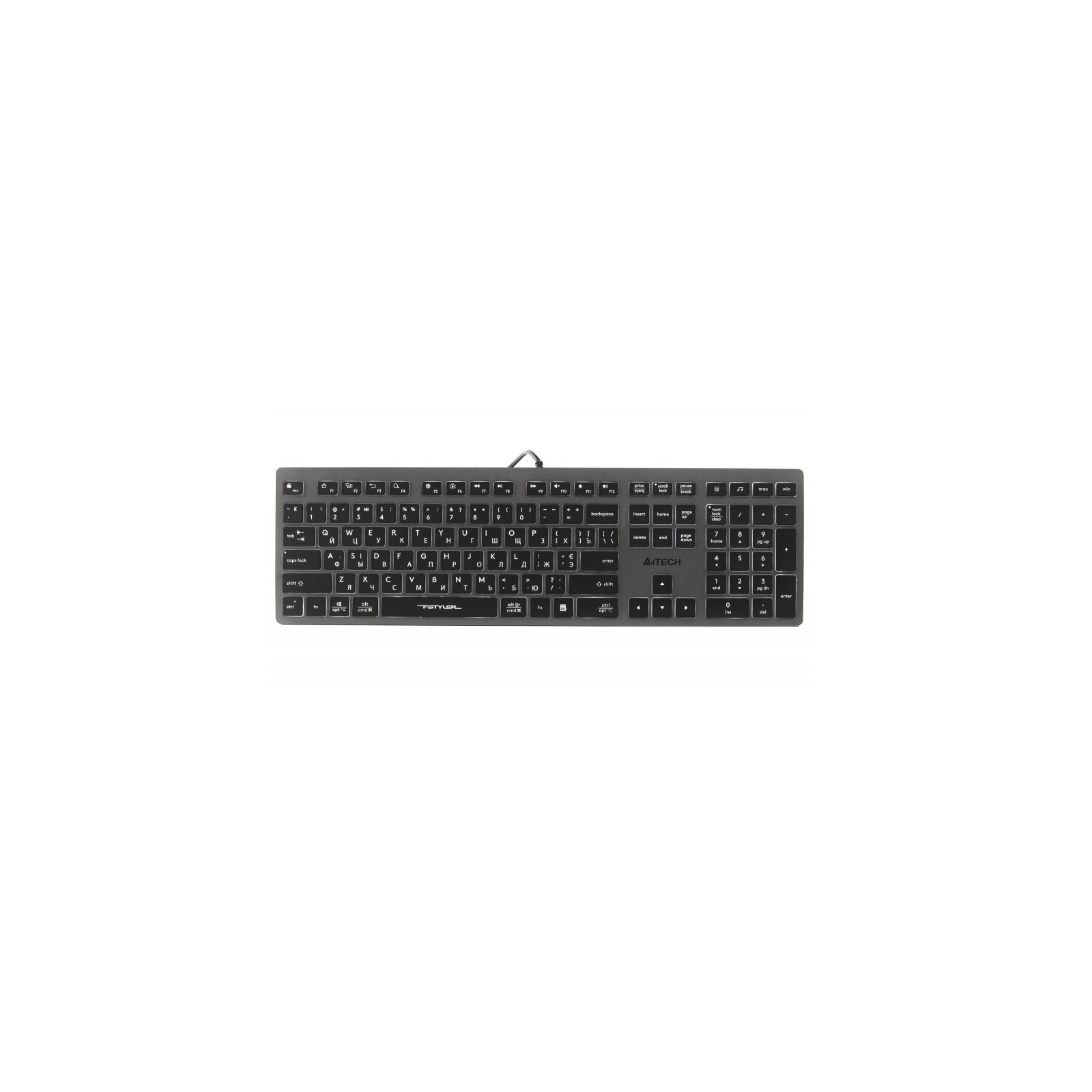 Клавиатура A4Tech FX60 USB Grey White backlit