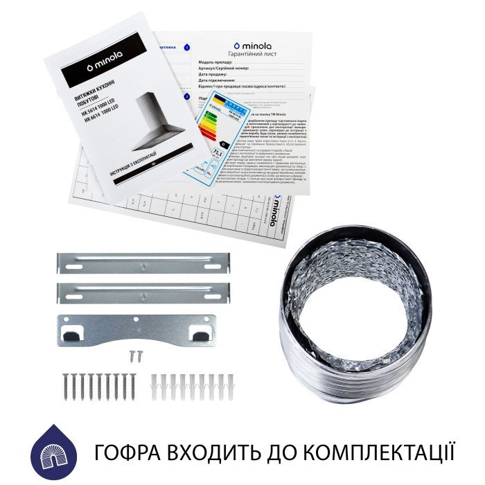 Вытяжка кухонная Minola HK 6614 BL 1000 LED изображение 10