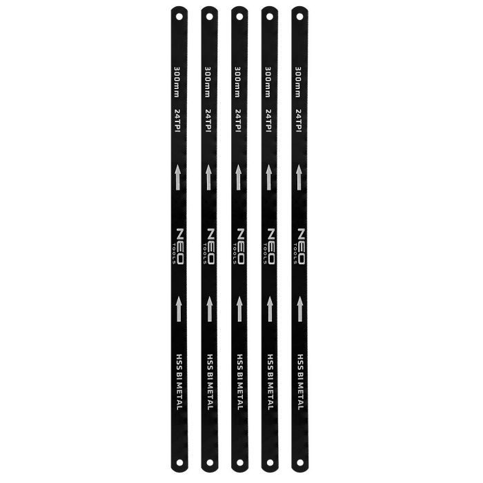 Полотно Neo Tools ножовочне по металу, 24TPI, 300мм, комплект 5шт. (43-355)