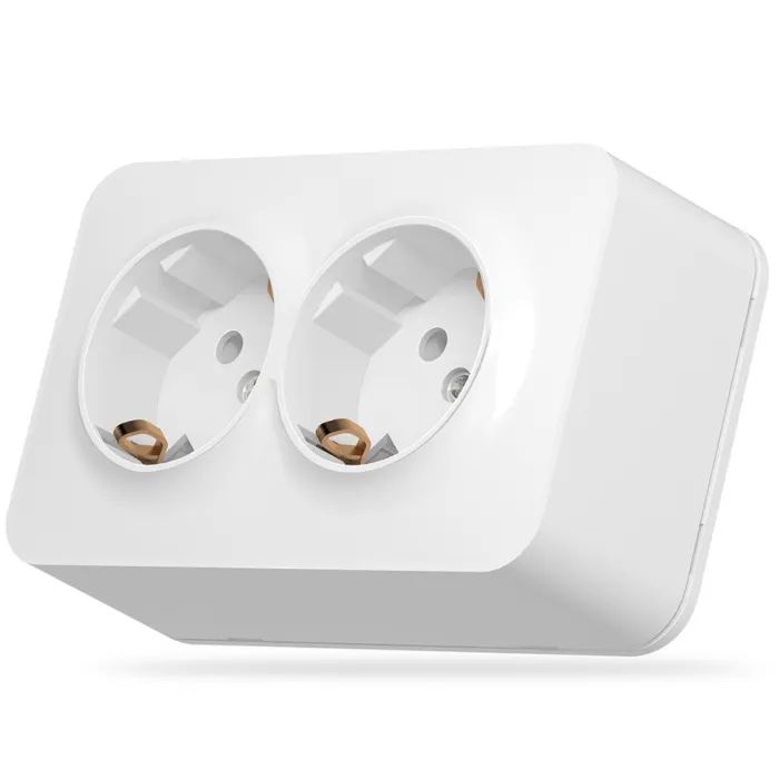 Розетка Videx BINERA IP20 наружная 2ая с заземлением белая (VF-BNS22G-W)