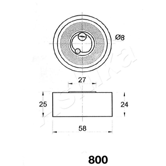 Ролик натягувача ременя ASHIKA 45-08-800 зображення 2