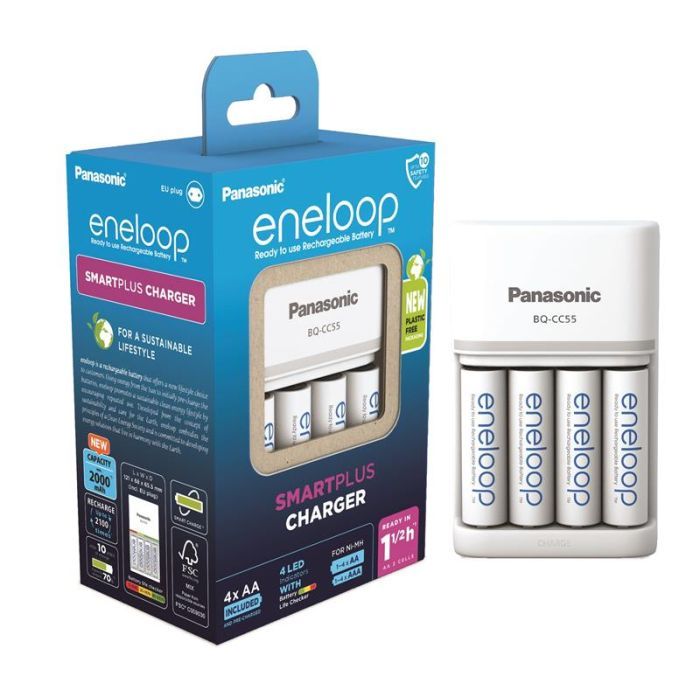 Зарядное устройство для аккумуляторов Panasonic Smart-Quick Charger + Eneloop 4AA 2000 mAh NI-MH (K-KJ55MCD40E) изображение 3
