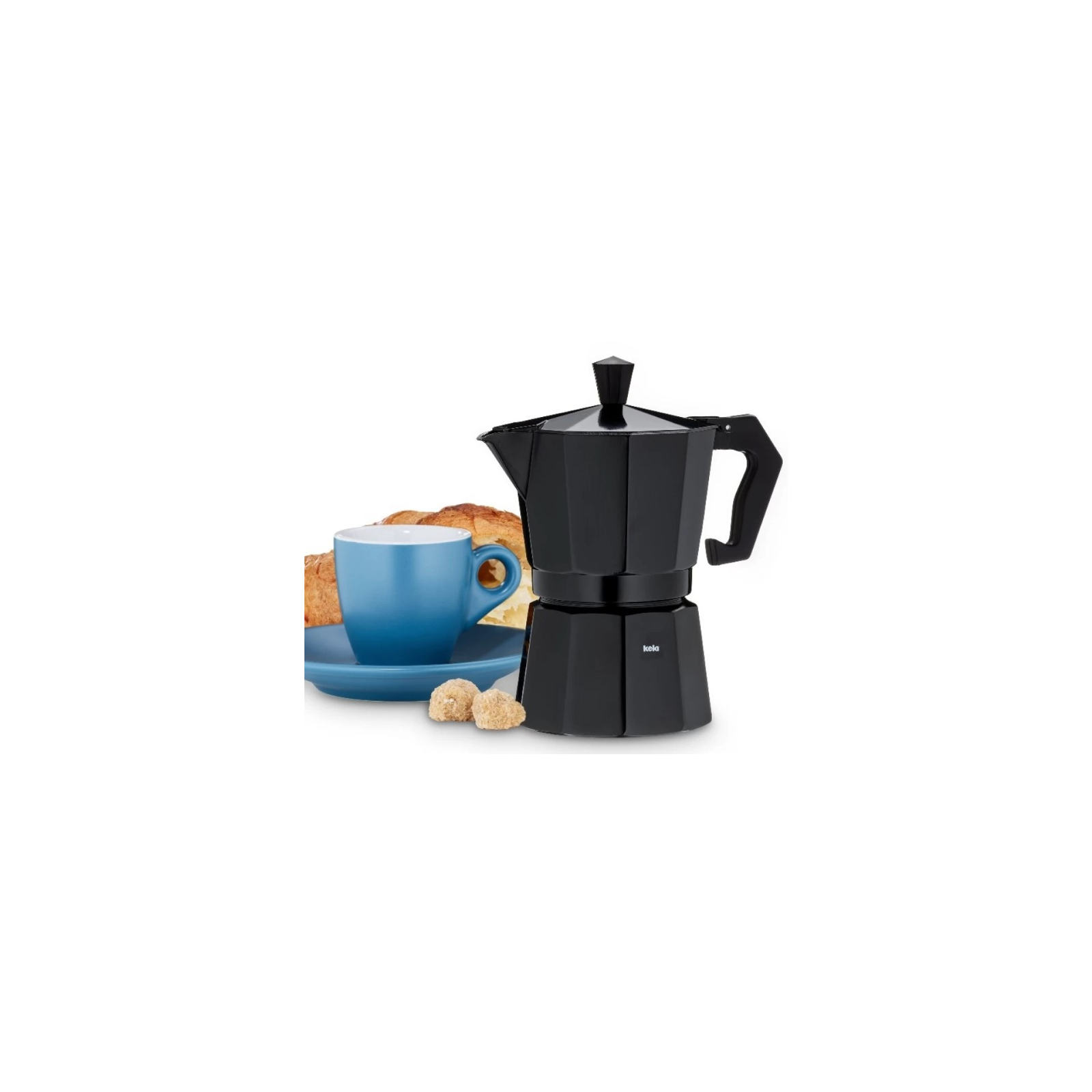 Гейзерная кофеварка Kela Italia 300 мл 6 Cap Black (10554) изображение 2