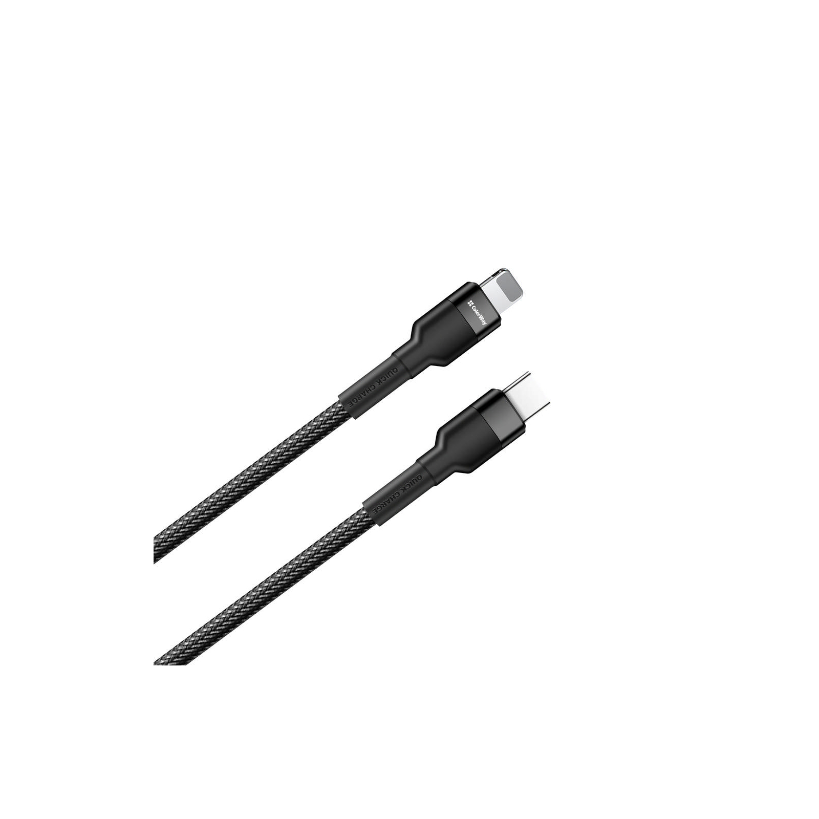 Дата кабель USB-C to Lightning 0.3m 3А black ColorWay (CW-CBPDCL054-BK) зображення 2