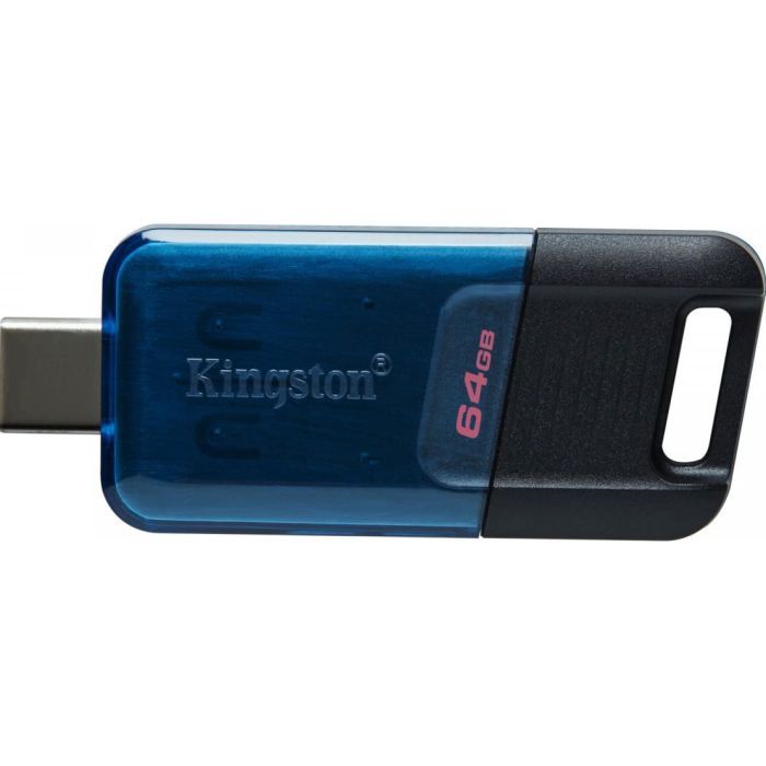 USB флеш накопитель Kingston 64GB DataTraveler 80 M USB-C 3.2 Blue/Black (DT80M/64GB) изображение 3