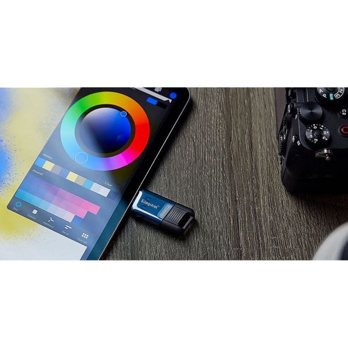 USB флеш накопитель Kingston 64GB DataTraveler 80 M USB-C 3.2 Blue/Black (DT80M/64GB) изображение 4