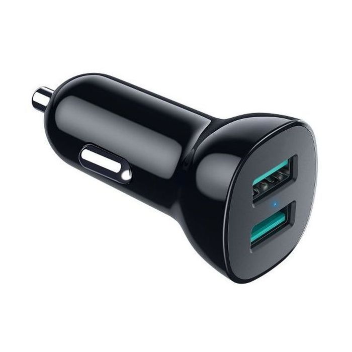 Зарядное устройство Choetech car 2хUSB-A 36W QC black (C0051-BK)